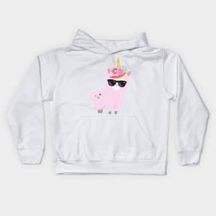 Unicorn Llama, Little Llama, Cute Llama, Alpaca Kids Hoodie